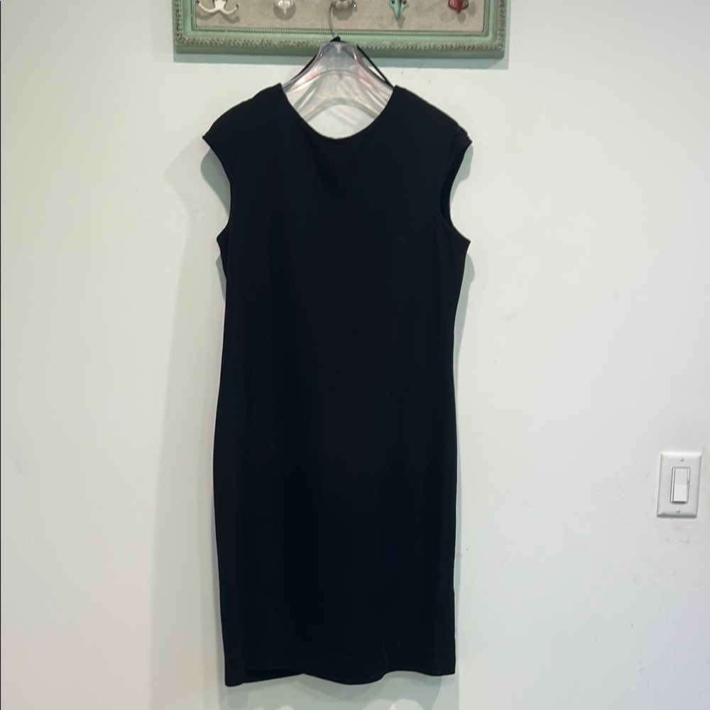 Vintage Pierre Cardin Elegant Black Sleeveless sheath Dress size 14 women’s